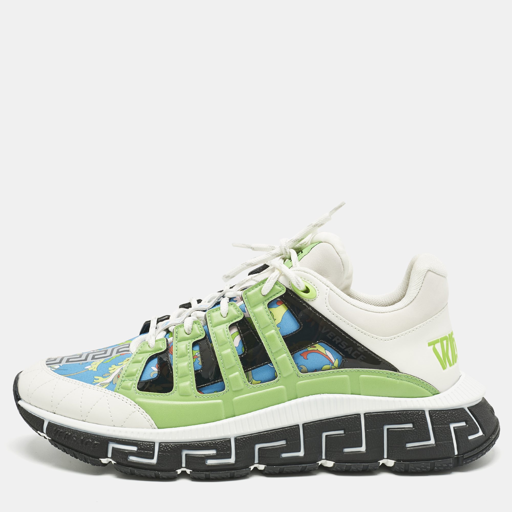 Versace Multicolor Canvas and Leather Trigreca Sneakers Size 46, Shoes - Luxury Closet