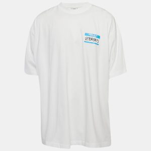 Vetements Limited Edition Unisex White Printed Jersey Oversized T-Shirt M, Shirts & Tops - Luxury Closet