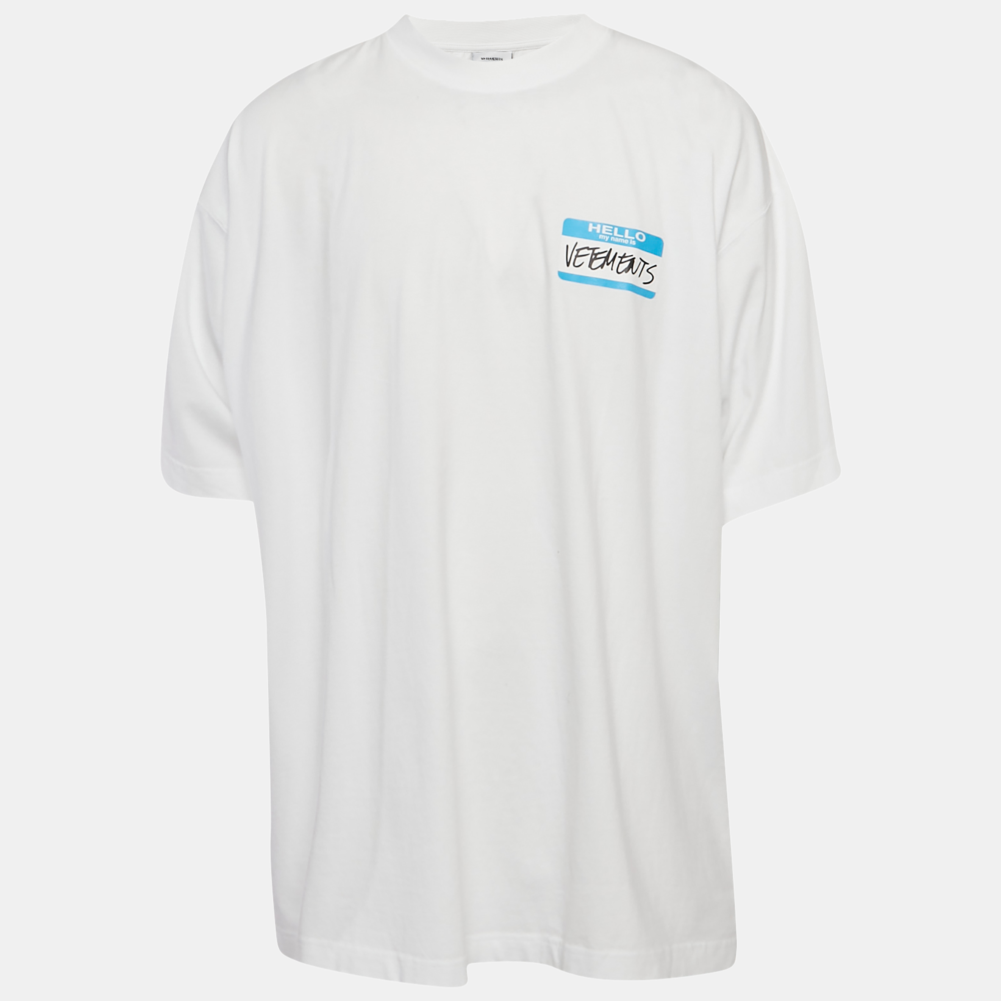 Vetements Limited Edition Unisex White Printed Jersey Oversized T-Shirt M, Shirts & Tops - Luxury Closet