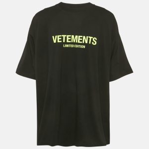 Vetements Limited Edition Unisex Black Printed Jersey Oversized T-Shirt L, Shirts & Tops - Luxury Closet