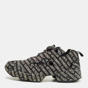 Vetements x Reebok Black/Grey Monogram Canvas Instapump Fury Sneakers Size 42.5, Shoes - Luxury Closet