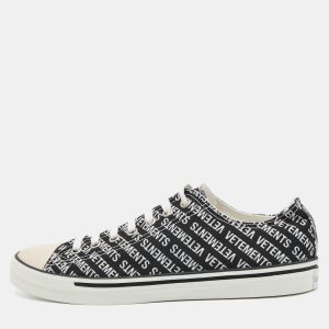 Vetements Black/White Logo Print Canvas Low Top Sneakers Size 44, Shoes - Luxury Closet