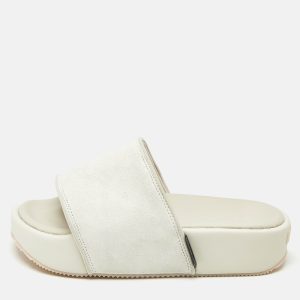 Y-3 Grey Suede Platform Slide Sandals Size 40.5, Sandals - Luxury Closet