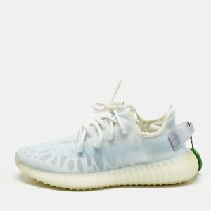 Yeezy x Adidas Blue Mesh Boost 350 V2 Mono Ice Sneakers Size 39 1/3, Shoes - Luxury Closet
