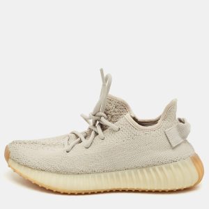 Yeezy x Adidas Grey Knit Fabric Boost 350 V2 Sesame Sneakers Size 38, Shoes - Luxury Closet