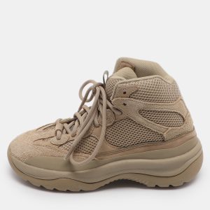 Yeezy x Adidas Desert Boot Rock Size 38 2/3 Brown Mesh and Suede Sneakers, Shoes - Luxury Closet