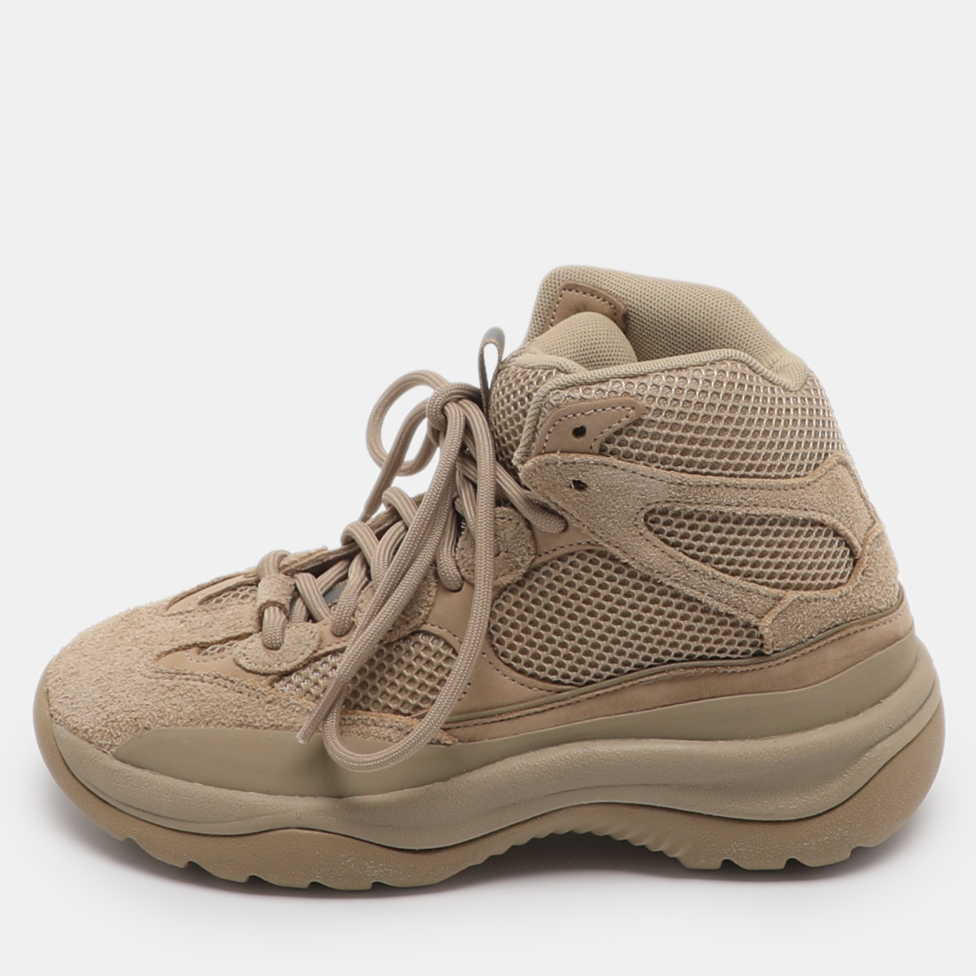 Yeezy x Adidas Desert Boot Rock Size 38 2/3 Brown Mesh and Suede Sneakers, Shoes - Luxury Closet