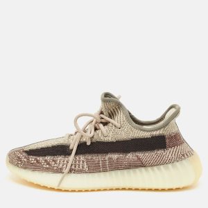 Yeezy x Adidas Boost 350 V2 Zyon Size 42.5 Beige/Brown Knit Fabric Low Top Sneakers, Shoes - Luxury Closet