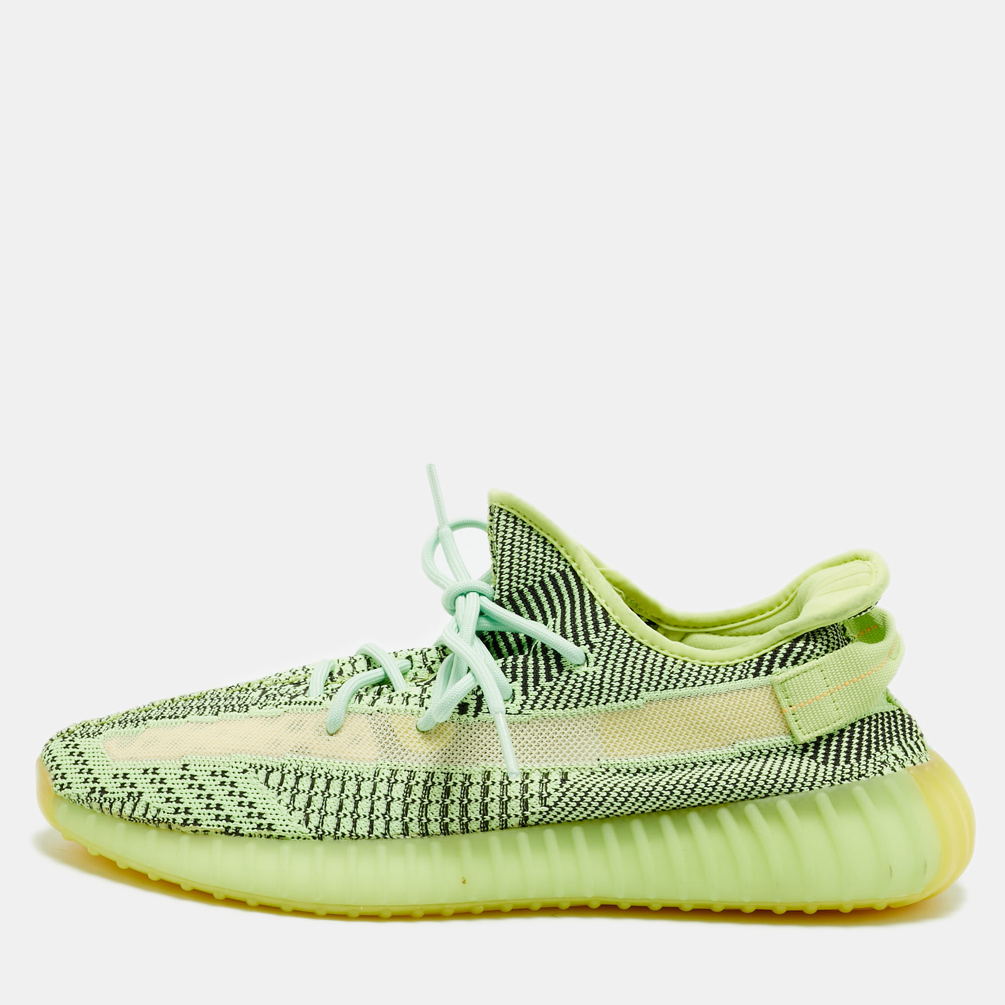 Yeezy x Adidas Boost 350 V2 Yeezreel (Non Reflective) Size 46 2/3 Neon Green Knit Fabric Sneakers, Shoes - Luxury Closet