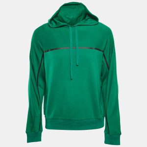 Technmerino Z Zegna Green Wool Jersey Hooded Sweatshirt M, Sweaters & Cardigans - Luxury Closet