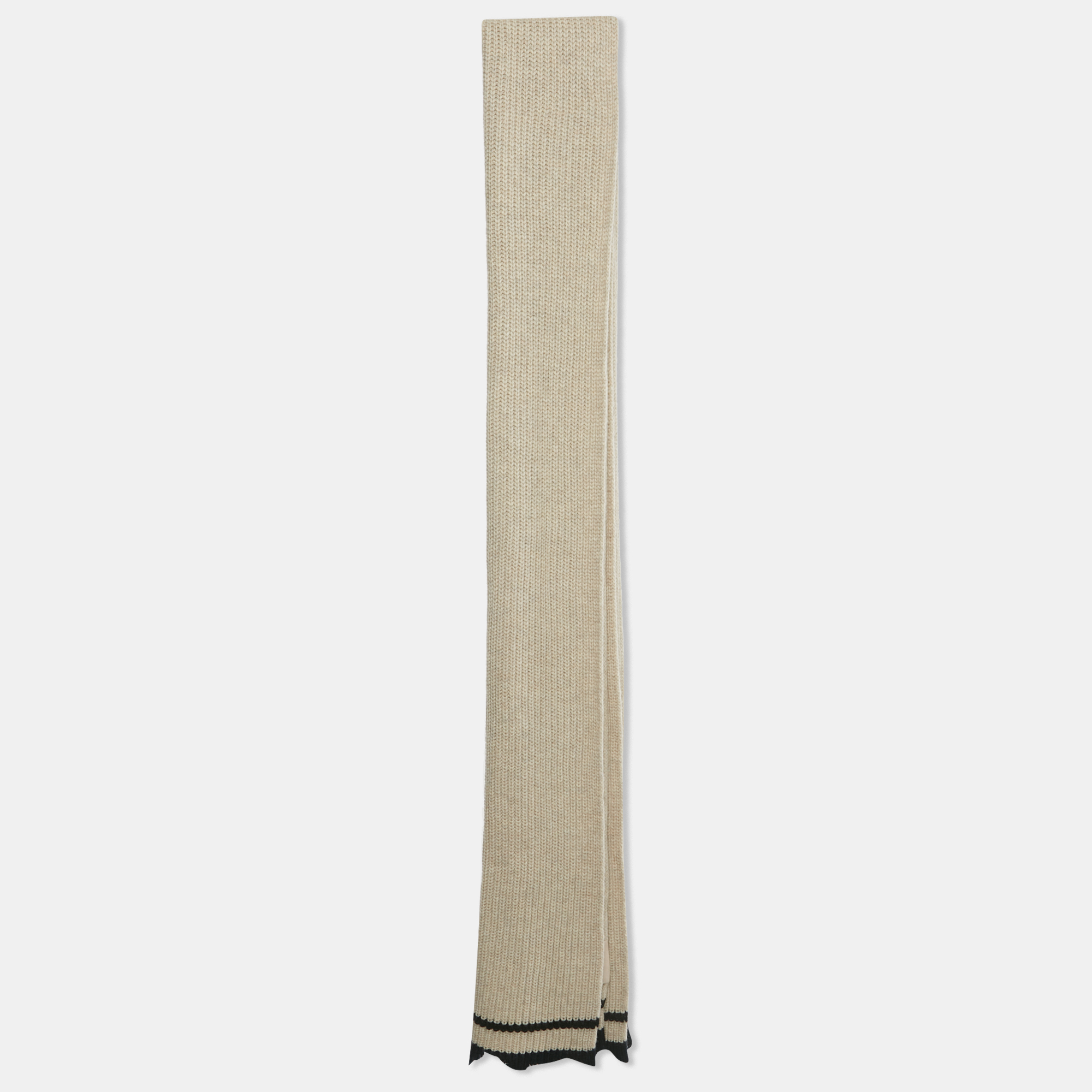 Zadig & Voltaire Beige Rib Knit Wool Blend Lisa Muffler, Scarves & Shawls - Luxury Closet
