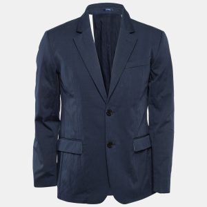 Zadig & Voltaire Navy Blue Cotton Blend Single Breasted Venice Blazer M, Coats & Jackets - Luxury Closet