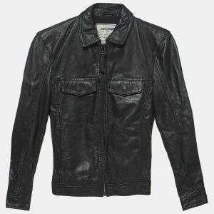 Zadig & Voltaire Black Leather Zip Front Jacket XS, Coats & Jackets - Luxury Closet