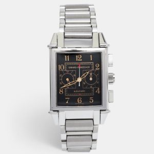 Girard Perregaux Black Stainless Steel Vintage 1945 Ref. 2599 Chronograph Men's Wristwatch 32 mm, Watches - Luxury Closet