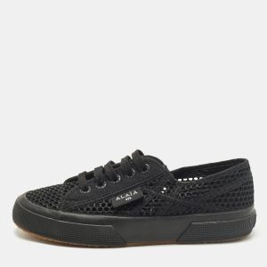 Alaia Superga Size 36 Black Canvas and Net Lace Up Sneakers, Athletic Shoes & Sneakers - Luxury Closet