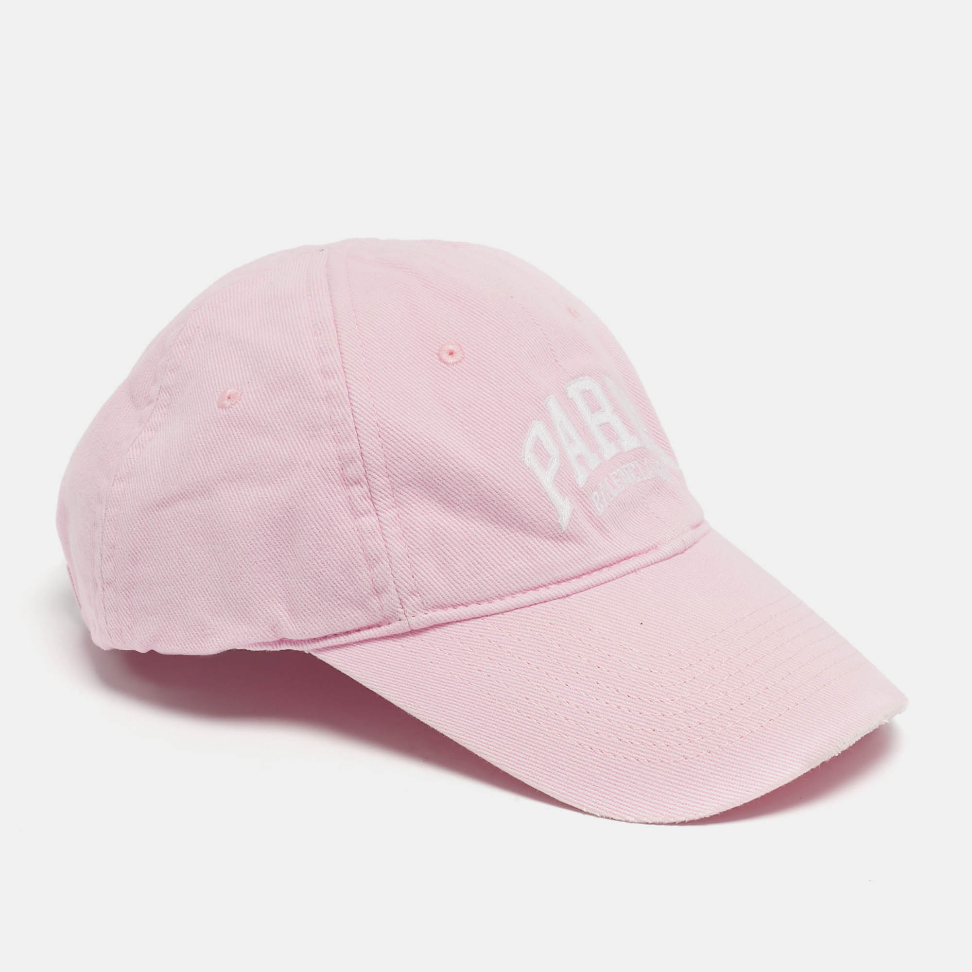 Balenciaga Pink Logo Embroidered Cotton Baseball Cap S, Apparel & Accessories - Luxury Closet