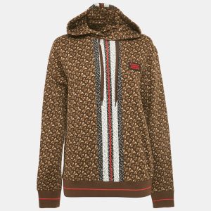 Burberry Bridle Brown TB Monogram Print Cotton Hoodie XS, Sweaters & Cardigans - Luxury Closet