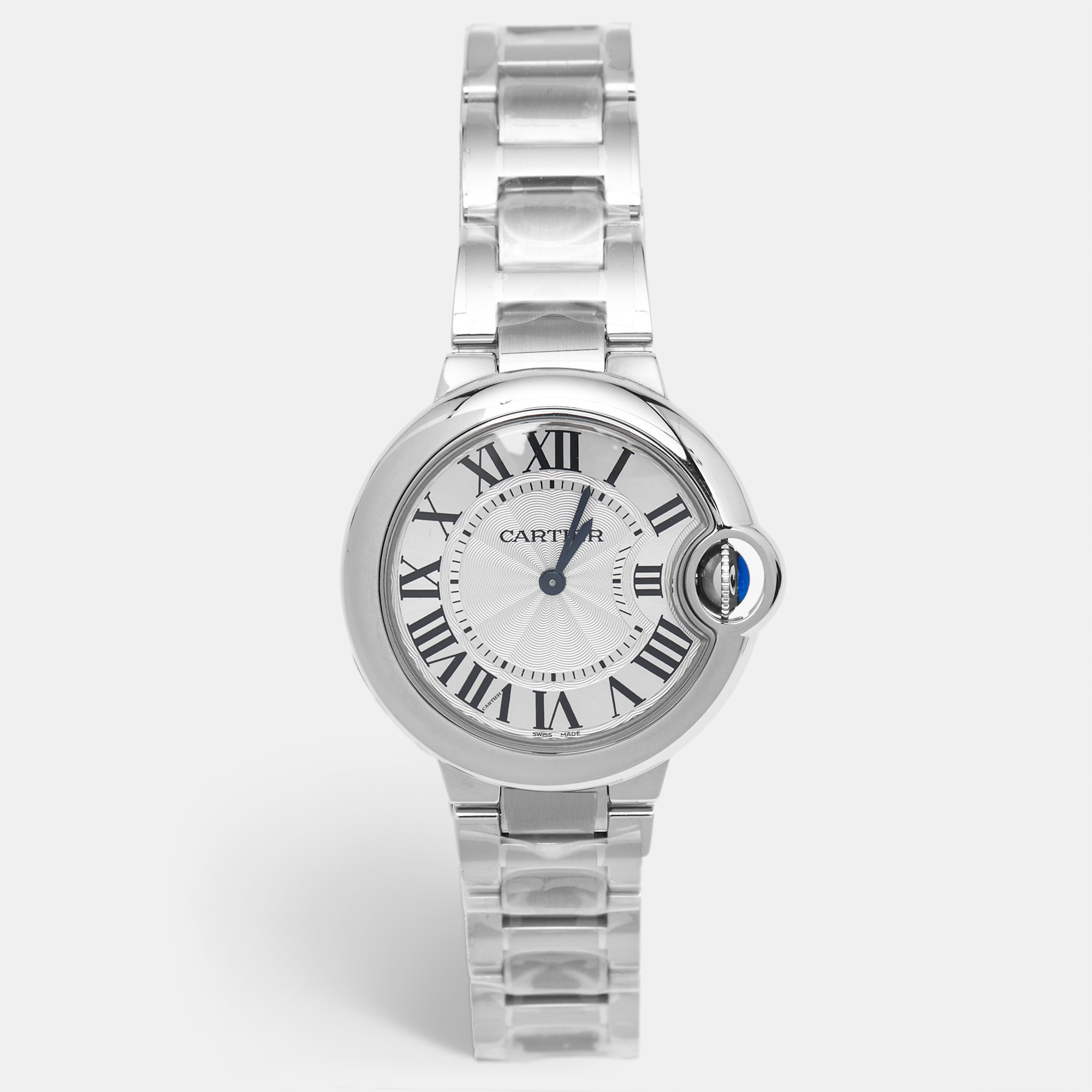 Cartier Ballon Bleu W6920084 Silver Dial Stainless Steel Women's Wristwatch 33 mm, Watches - Luxury Closet