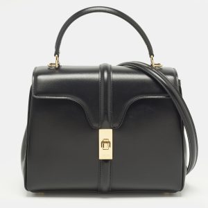 Celine Classique 16 Small Black Leather Top Handle Bag, Satchels - Luxury Closet