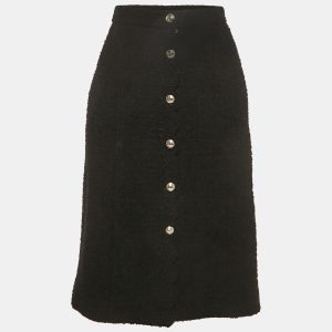Chanel Black Tweed Knee Length Skirt M, Skirts - Luxury Closet