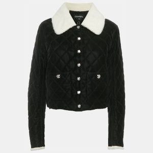 Chanel Black Faux Shearling Satin Finish Quilted Jacket M, Coats & Jackets - Luxury Closet