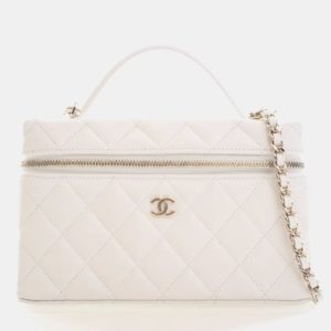 Chanel Caviar Slim Vanity Top Handle With Chain, Satchels - Luxury Closet