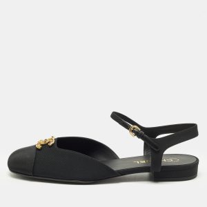 Chanel CC Size 42 Black Canvas Mary Jane Flats, Flats - Luxury Closet
