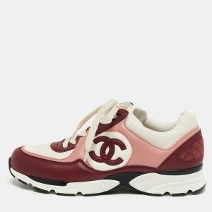 Chanel CC Size 39.5 Multicolor Leather and Suede Lace Up Sneakers, Athletic Shoes & Sneakers - Luxury Closet