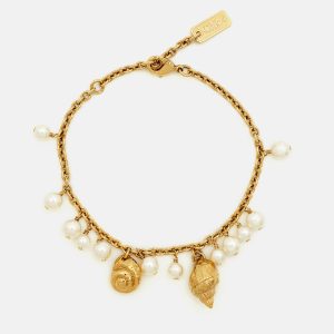 Chloe  The Chlo&eacute; Shells Gold Tone Bracelet, Jewelry - Luxury Closet