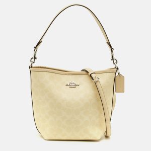 Coach City Light Yellow Signature Coated Canvas Bucket Bag, Handbags - Luxury Closet