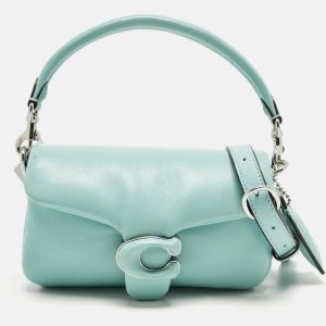 Coach Tabby Pillow 18 Light Blue Leather Shoulder Bag, Shoulder Bags - Luxury Closet