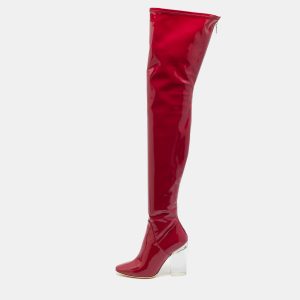 Dior Size 37 Purple Patent Leather Thigh High Boots, Boots - Luxury Closet