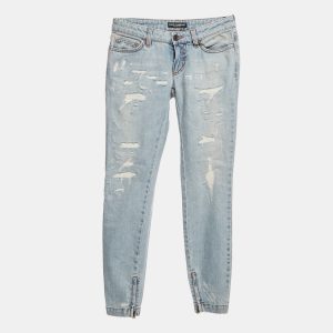 Dolce & Gabbana Blue Distressed Denim Pretty Fit Jeans XS/Waist 26", Jeans - Luxury Closet