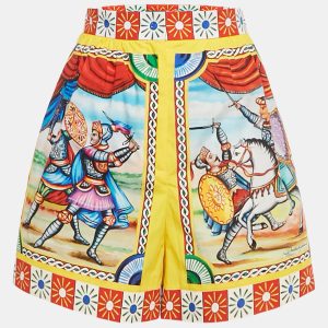Dolce & Gabbana Multicolor Carretto Print Cotton Shorts S, Shorts - Luxury Closet
