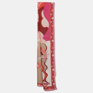 Emilio Pucci Multicolor Printed Wool & Silk Scarf, Scarves & Shawls - Luxury Closet