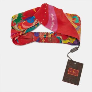 Etro Red Floral Print Silk Headband, Apparel & Accessories - Luxury Closet