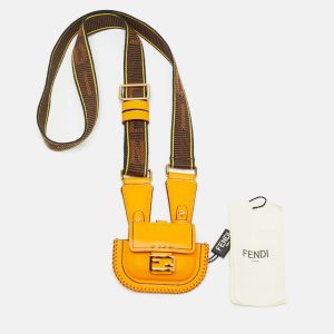 Fendi Baguette AirPods Pro Case Orange Leather, Mobile Phone Cases - Luxury Closet