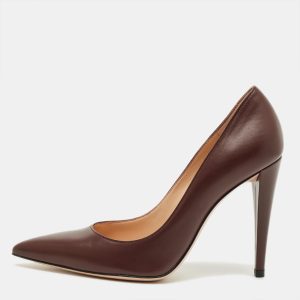 Gianvito Rossi Gianvito 105 Size 37 Burgundy Leather Pumps, Pumps - Luxury Closet