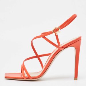 Gianvito Rossi Manilla Size 39 Red Leather Ankle Strap Sandals, Sandals - Luxury Closet
