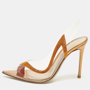 Gianvito Rossi Hortensia Size 40 Transparent/Orange PVC and Suede Pumps, Pumps - Luxury Closet
