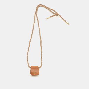 Golden Goose Brown Leather Glasses Case Clip and Hiking Strap, Luggage Accessories - Luxury Closet