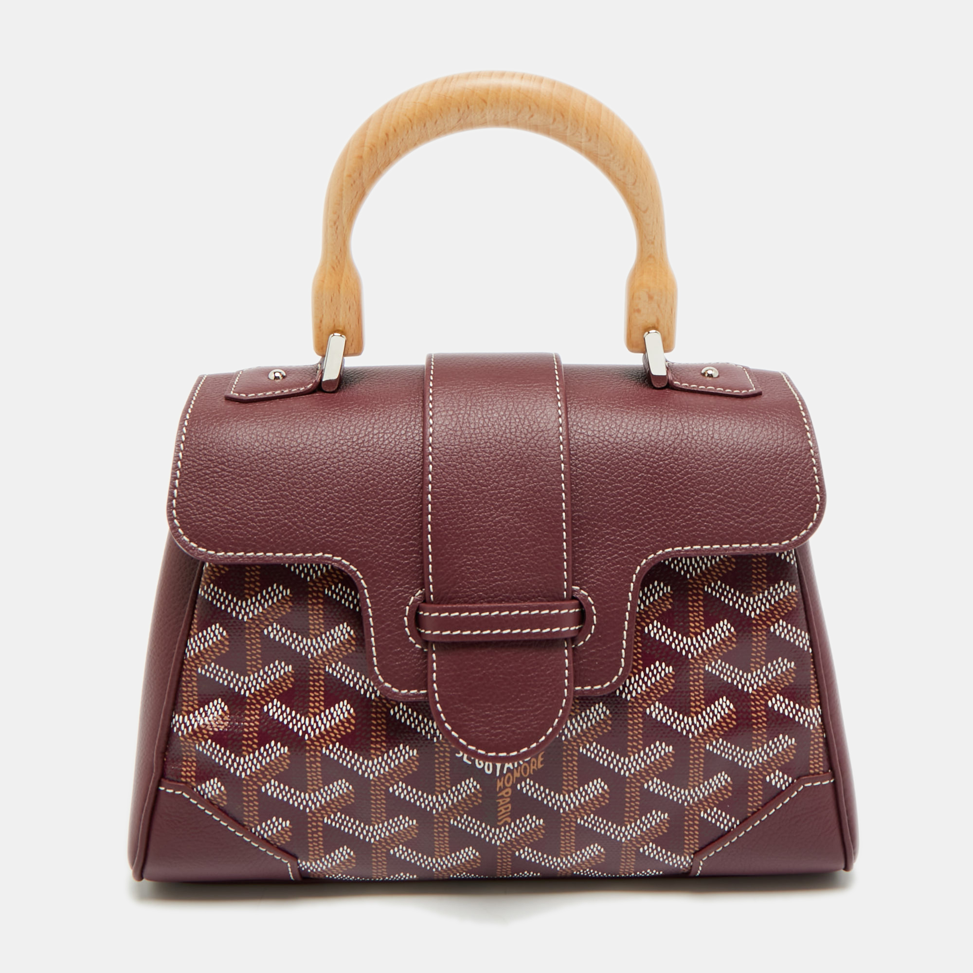 Goyard Saigon Mini Burgundy Goyardine Coated Canvas and Leather Top Handle Bag, Satchels - Luxury Closet