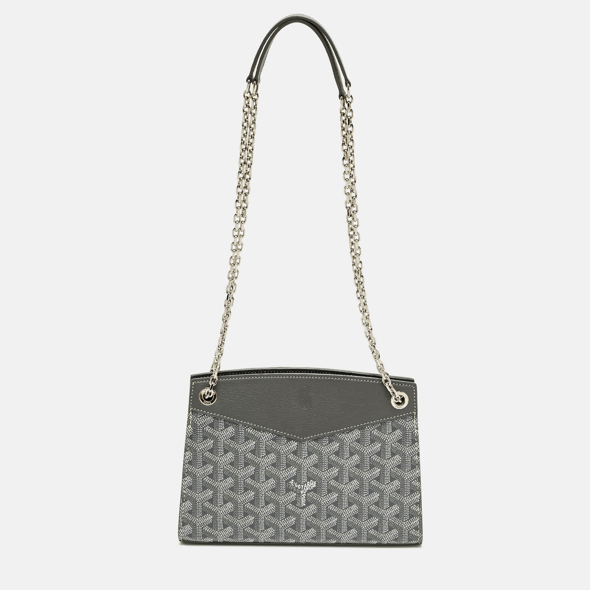 Goyard Rouette Structuré Mini Grey Goyardine Coated Canvas and Leather Crossbody Bag, Handbags - Luxury Closet