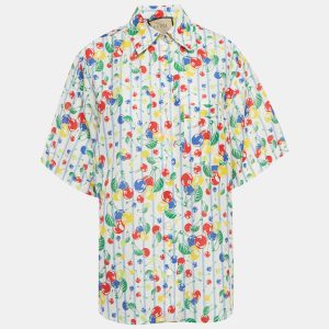 Gucci White Cherries Printed Cotton Oversized Shirt M, Shirts & Tops - Luxury Closet