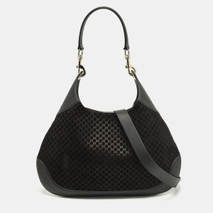 Gucci B Medium Black Microguccissima Leather and Suede Hobo, Shoulder Bags - Luxury Closet