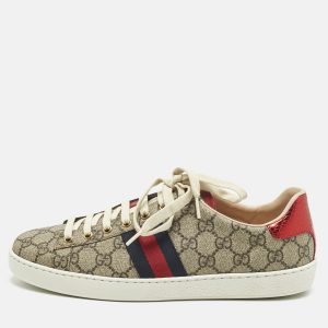 Gucci Beige/Brown GG Supreme Canvas Ace Sneakers Size 42, Athletic Shoes & Sneakers - Luxury Closet