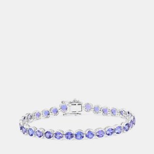 12.60 cts Tanzanite 14K White Gold Tennis Bracelet, Bracelets - Luxury Closet