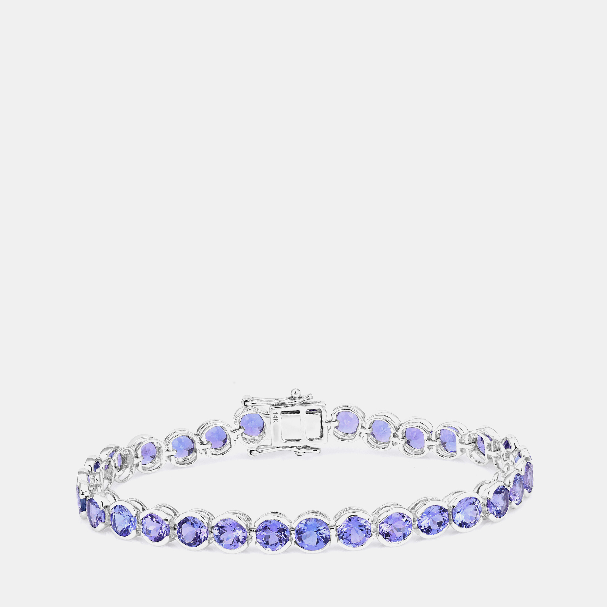 12.60 cts Tanzanite 14K White Gold Tennis Bracelet, Bracelets - Luxury Closet