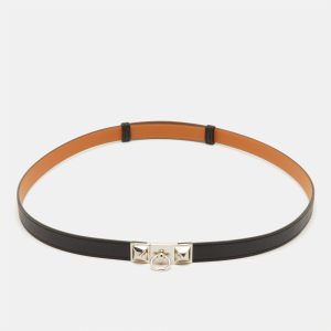 Herm&egrave;s Black/Natural Epsom Leather Rivale Reversible Belt 90cm, Belt Buckles - Luxury Closet