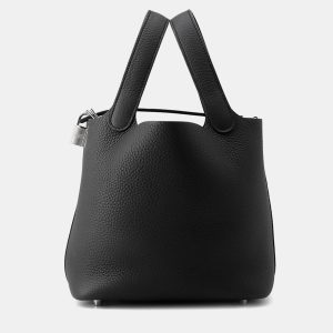 Hermes Picotin Padlock 18 Black Taurillon Clemence, Tote Handbags - Luxury Closet
